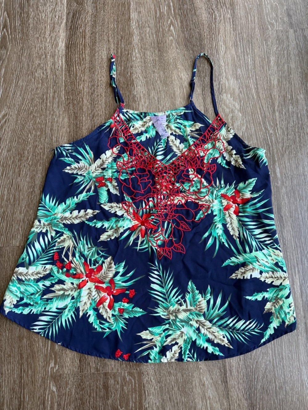 Alya Tropical Embroidered Tank Top